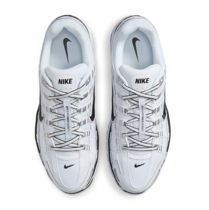 Nike Sneakers – White & Silver with Black Swoosh