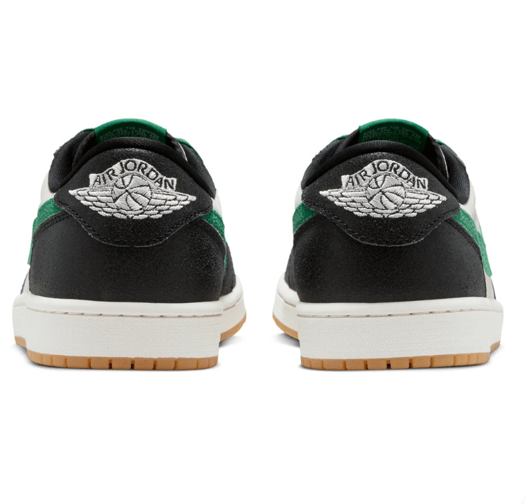 Nike Sneakers – Black & White Low-Top with Green Swoosh & Gum Sole