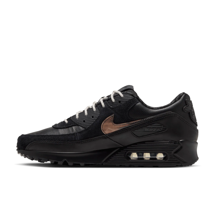 Nike Low-Top Sneakers – Black with Copper-Tone Swoosh