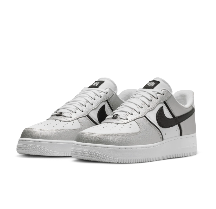 Nike Air Force 1 Low – Metallic Silver, White & Black