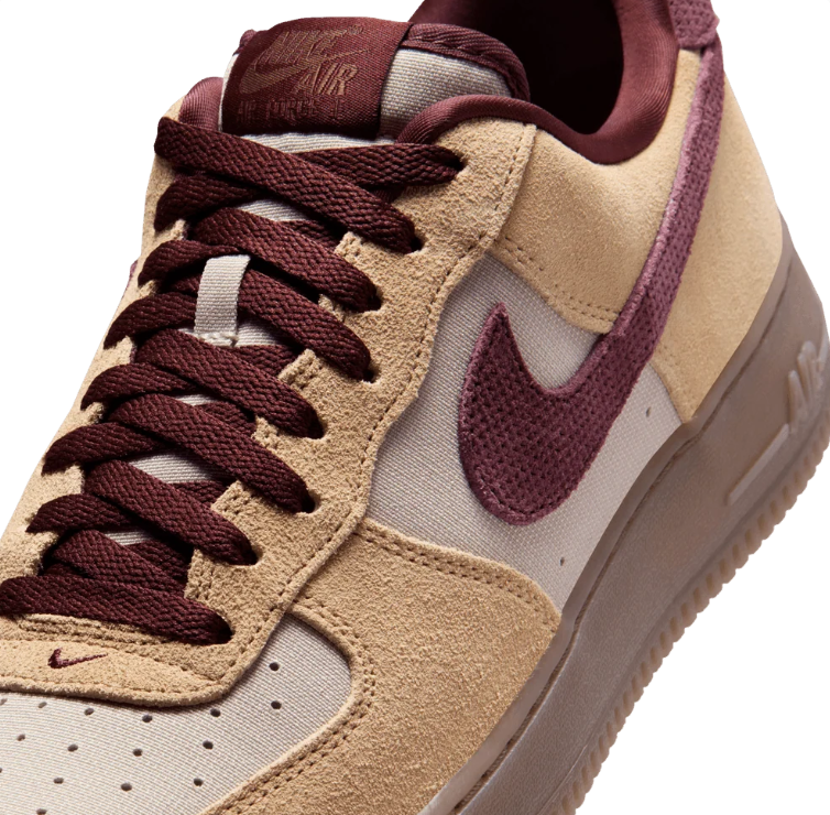Nike Air Force 1 Low – Sand, Taupe & Burgundy