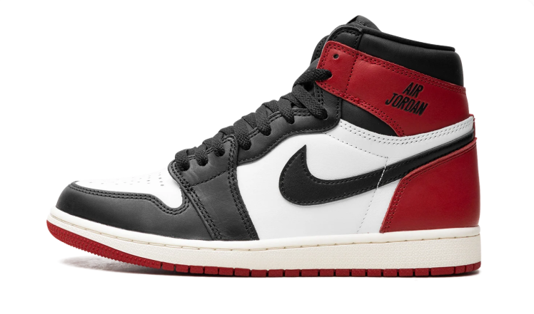 Nike Sneakers – Red, Black & White High-Top with Cream Midsole