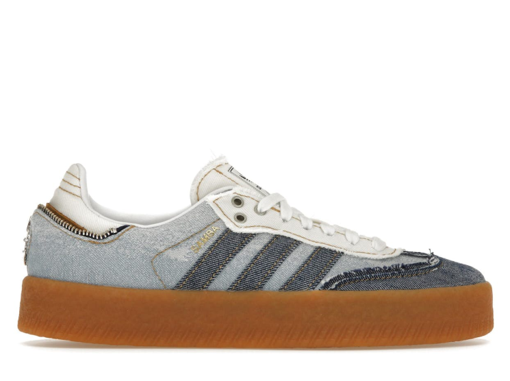 adidas Sneakers – Two-Tone Blue Denim with Gum Platform Sole