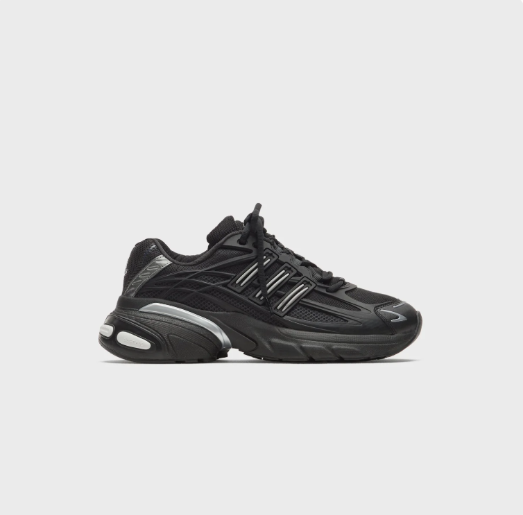 adidas Sneakers – Black & Silver-Tone with Sculpted Chunky Sole