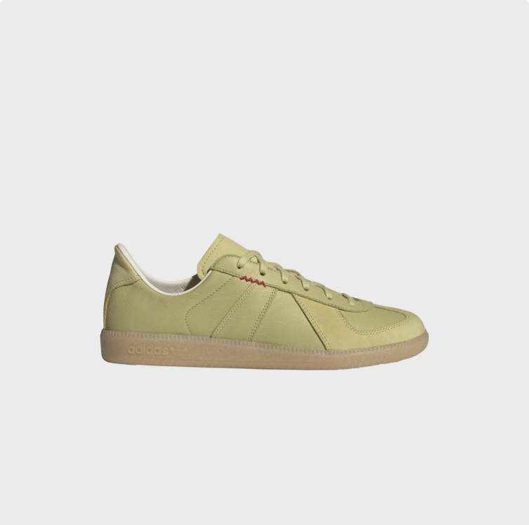 adidas Sneakers – Pale Olive with Gum Sole & Zigzag Stitch Details