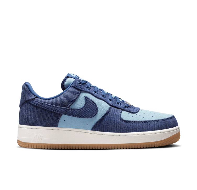 Nike Air Force 1 Low – Navy & Light Blue with Gum Sole