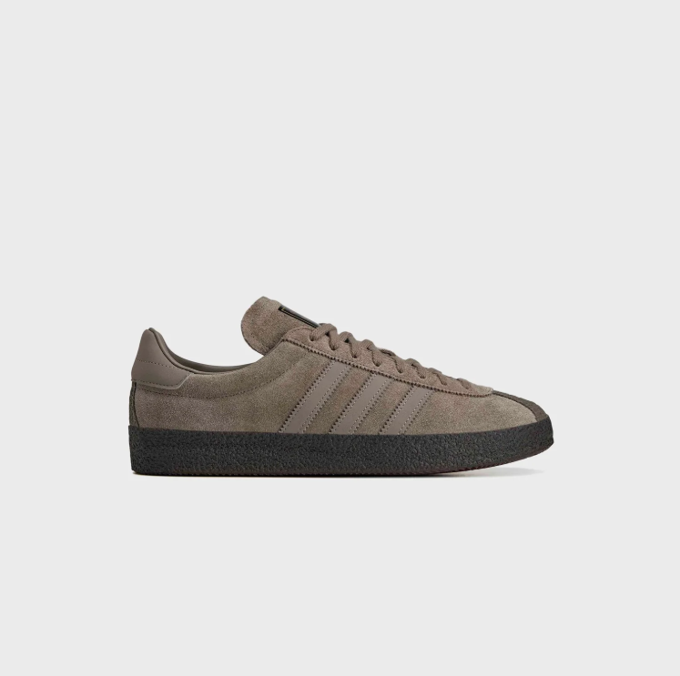 adidas Sneakers – Taupe Brown with Tonal Stripes & Black Sole