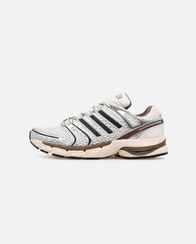 adidas Sneakers – Silver, Cream & Brown with Black Stripes