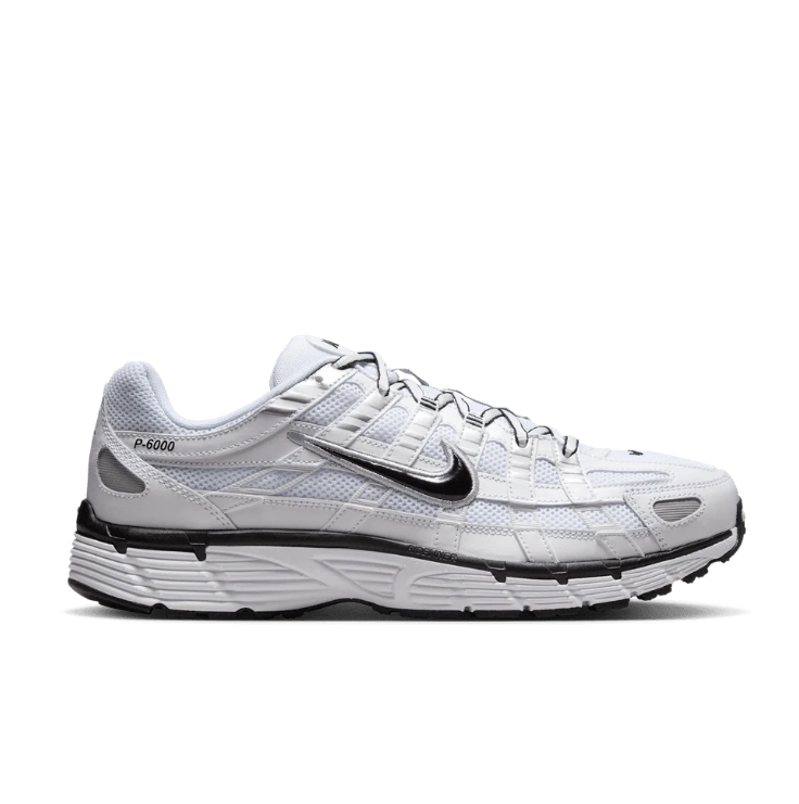 Nike Sneakers – White & Silver with Black Swoosh