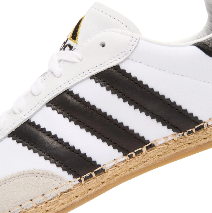 adidas Sneakers – White & Black with Braided-Look Sole Trim