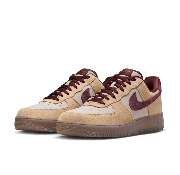 Nike Air Force 1 Low – Sand, Taupe & Burgundy