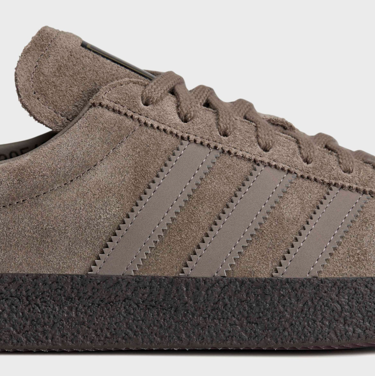 adidas Sneakers – Taupe Brown with Tonal Stripes & Black Sole