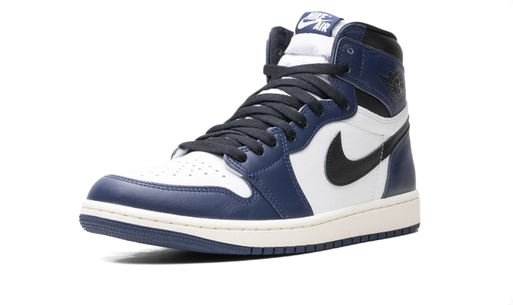 Nike Sneakers – Navy, White & Black High-Top with Cream Midsole