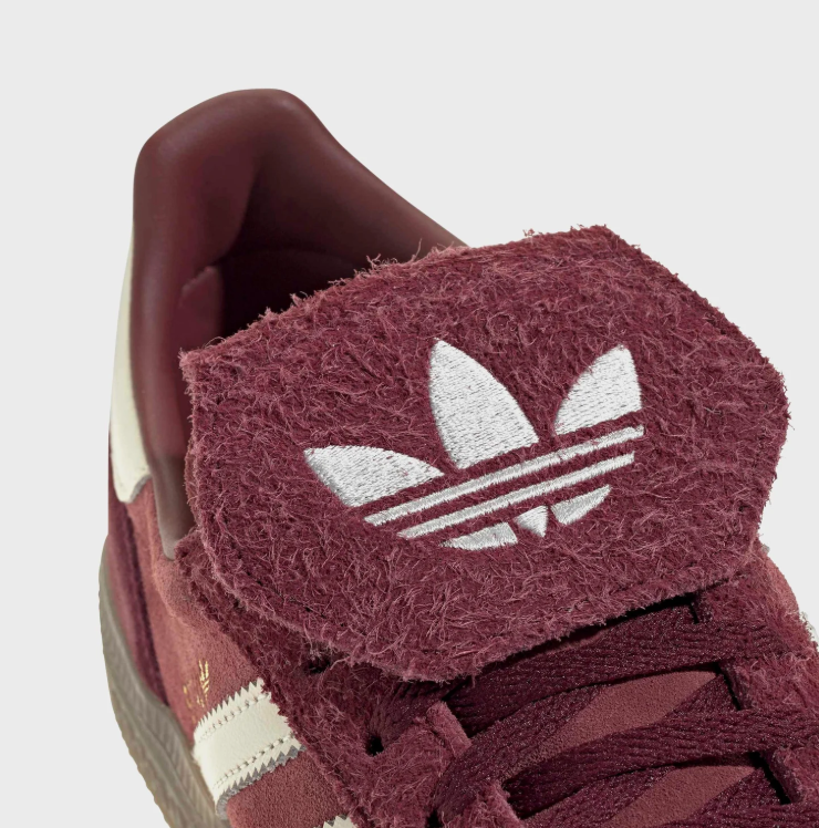 adidas Sneakers – Burgundy & Cream with Fold-Over Tongue and Gum Sole