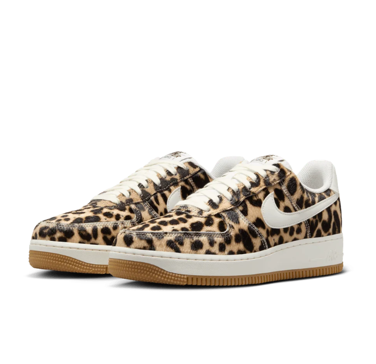 Nike Air Force 1 Low Leopard Print Sneakers – Cream & Gum