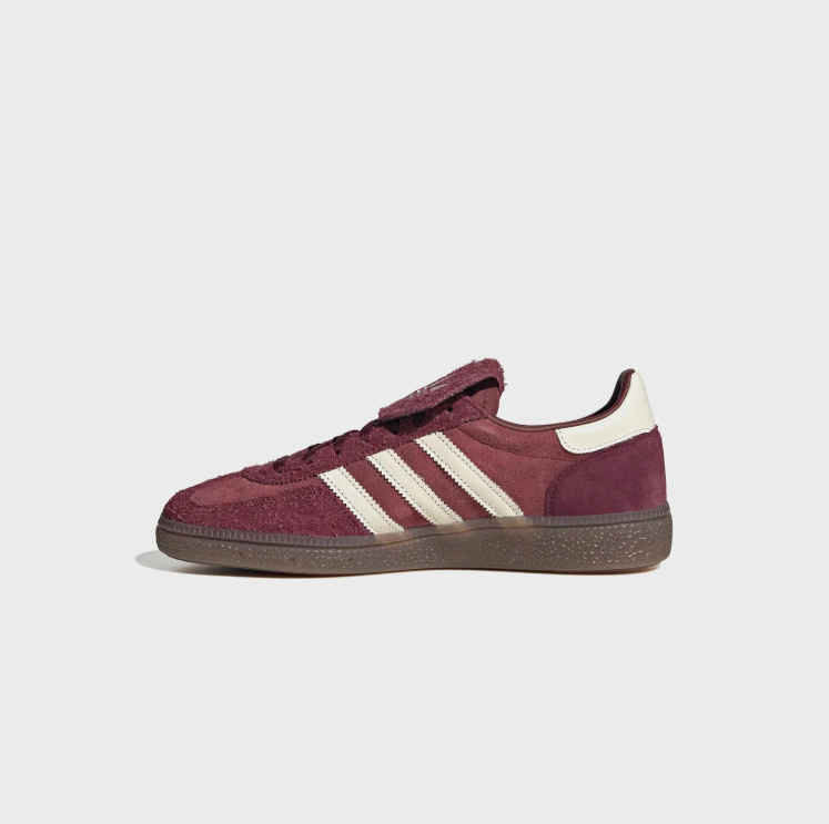 adidas Sneakers – Burgundy & Cream with Fold-Over Tongue and Gum Sole
