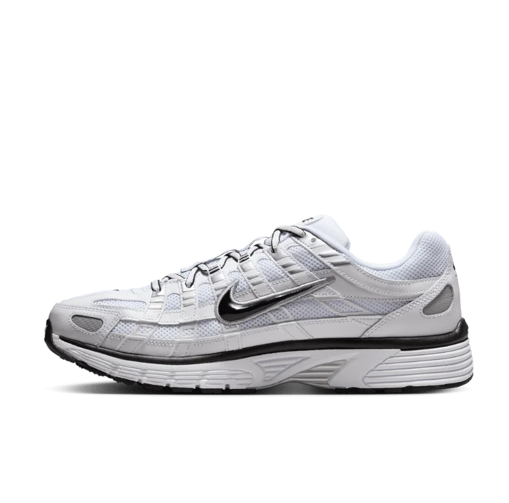 Nike Sneakers – White & Silver with Black Swoosh