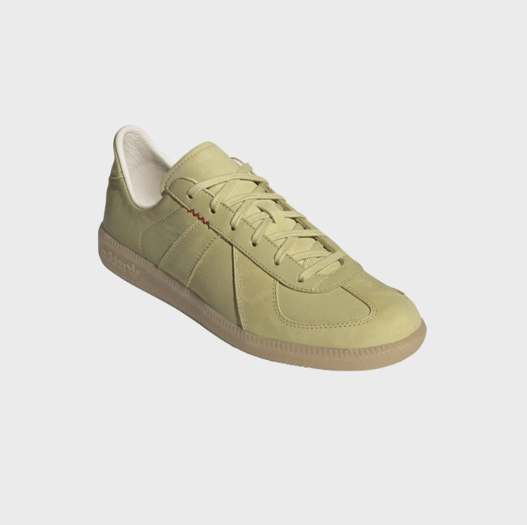 adidas Sneakers – Pale Olive with Gum Sole & Zigzag Stitch Details