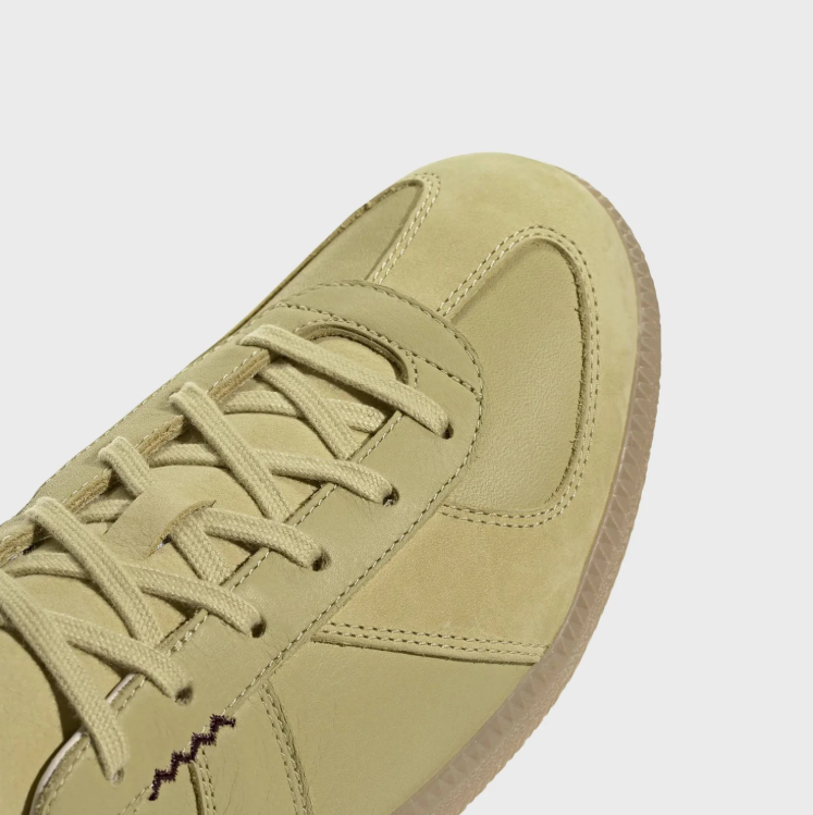 adidas Sneakers – Pale Olive with Gum Sole & Zigzag Stitch Details