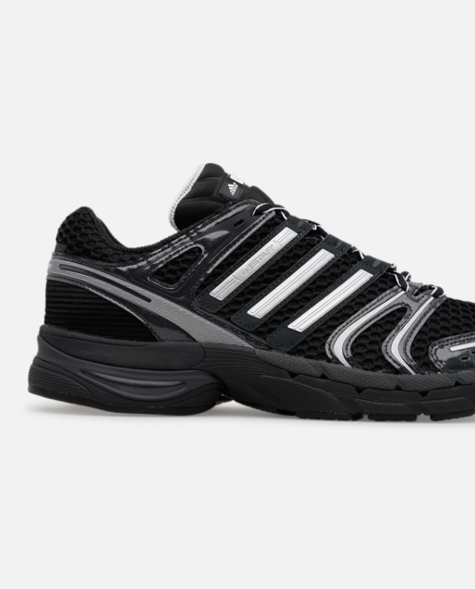 adidas Sneakers – Black & Silver with Layered Mesh