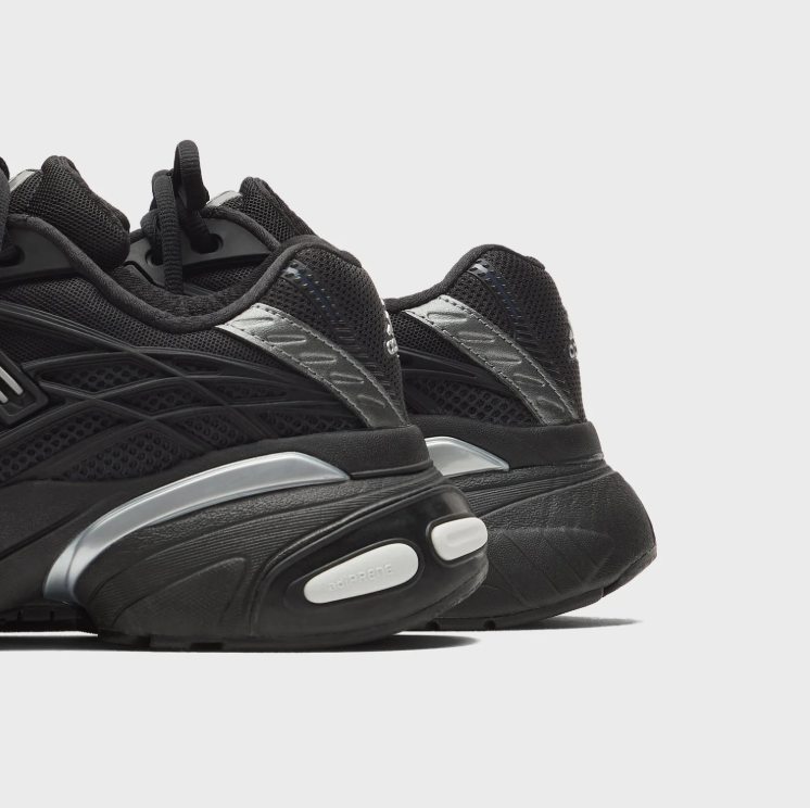 adidas Sneakers – Black & Silver-Tone with Sculpted Chunky Sole