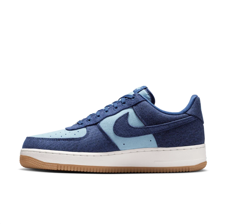 Nike Air Force 1 Low – Navy & Light Blue with Gum Sole
