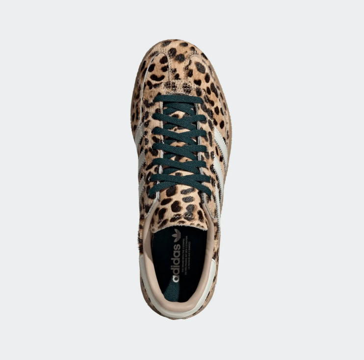 adidas Sneakers – Leopard Print with Green Laces & Gum Sole