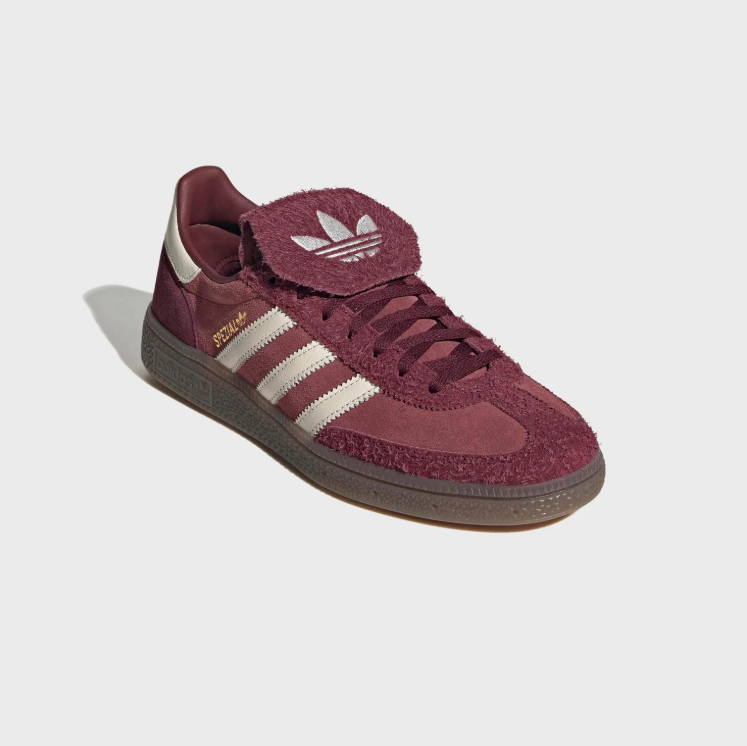 adidas Sneakers – Burgundy & Cream with Fold-Over Tongue and Gum Sole