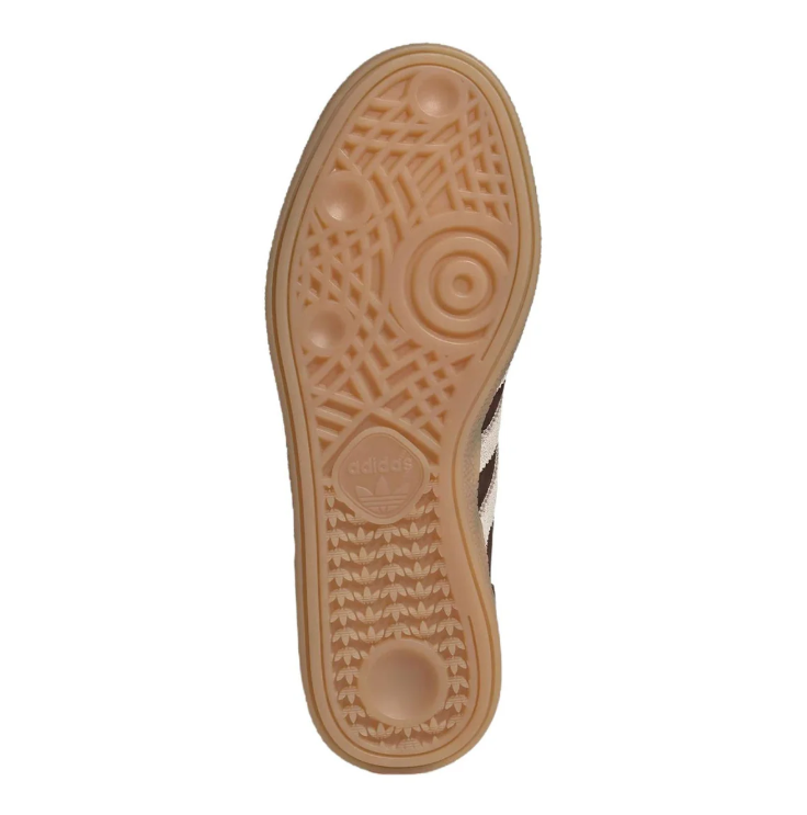 adidas Sneakers – Dark Brown & Cream with Pink Heel and Gum Sole