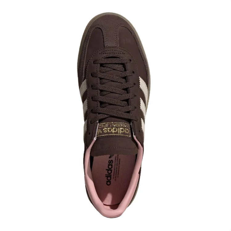 adidas Sneakers – Dark Brown & Cream with Pink Heel and Gum Sole