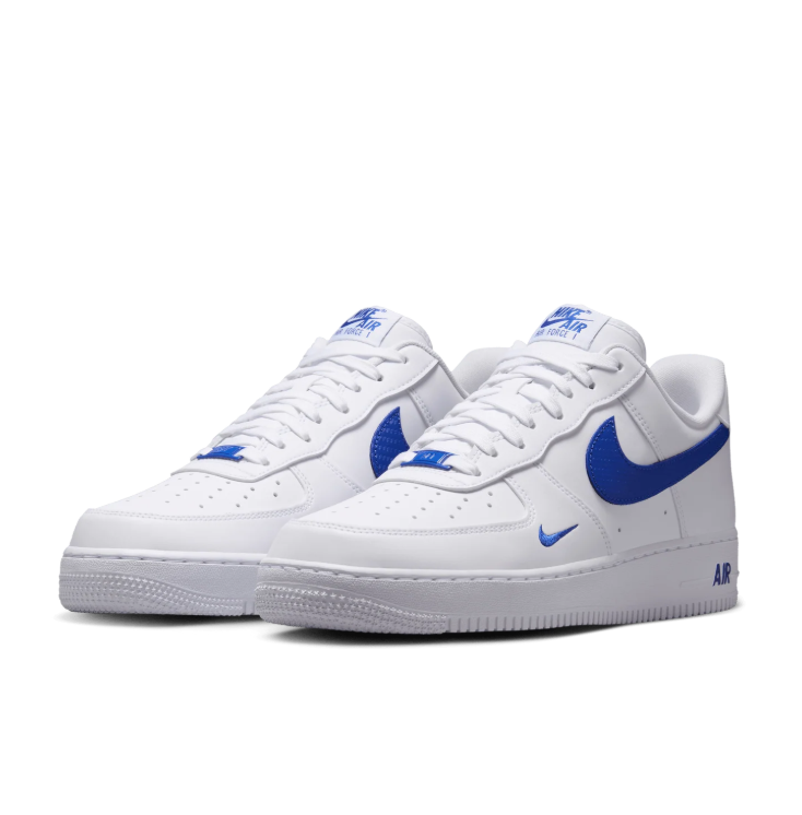 Nike Air Force 1 Low – White & Blue Mini Swoosh