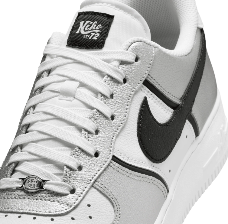 Nike Air Force 1 Low – Metallic Silver, White & Black