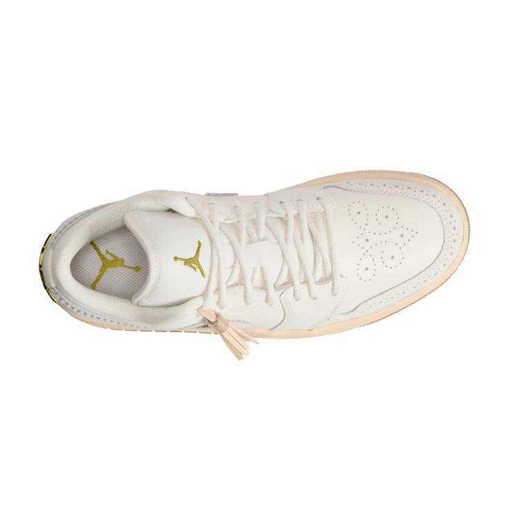 Nike Sneakers – Cream Low-Top with Brogue Details & Gold-Tone Accents