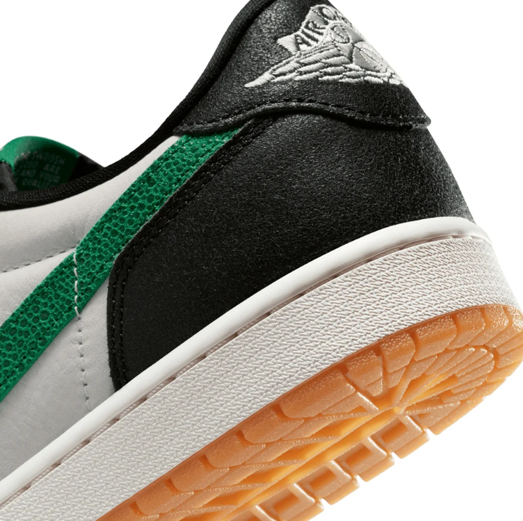Nike Sneakers – Black & White Low-Top with Green Swoosh & Gum Sole