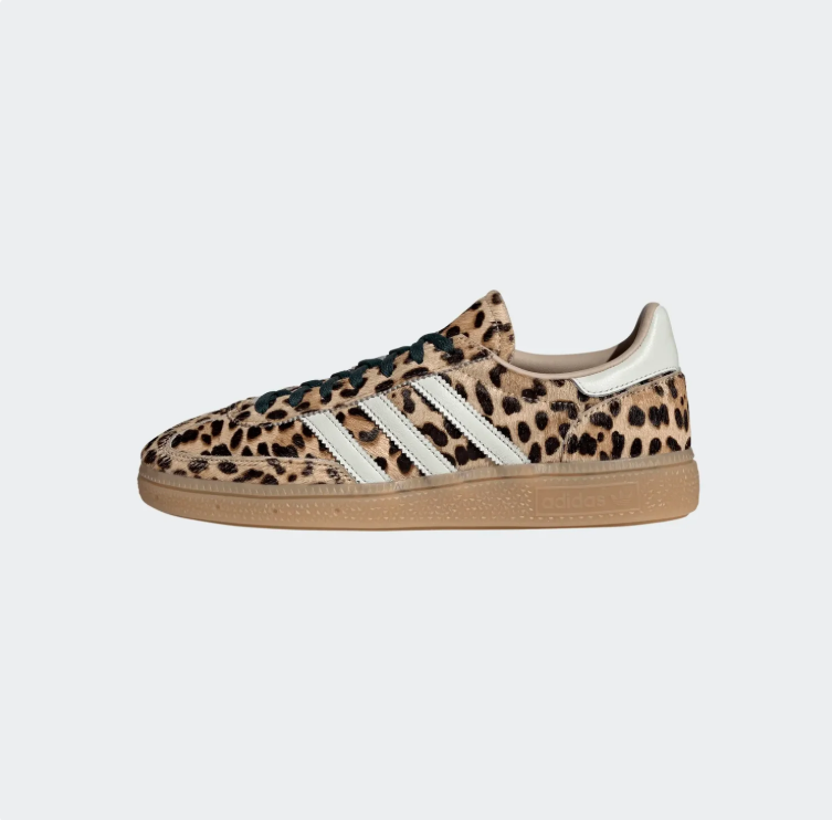 adidas Sneakers – Leopard Print with Green Laces & Gum Sole