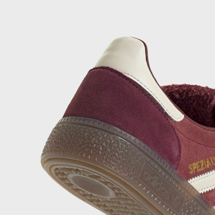 adidas Sneakers – Burgundy & Cream with Fold-Over Tongue and Gum Sole