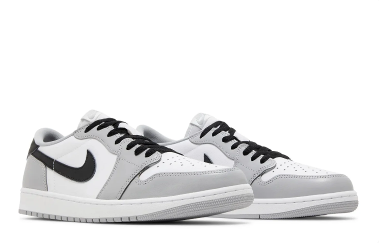 Nike Sneakers – White & Light Grey Low-Top with Black Swoosh