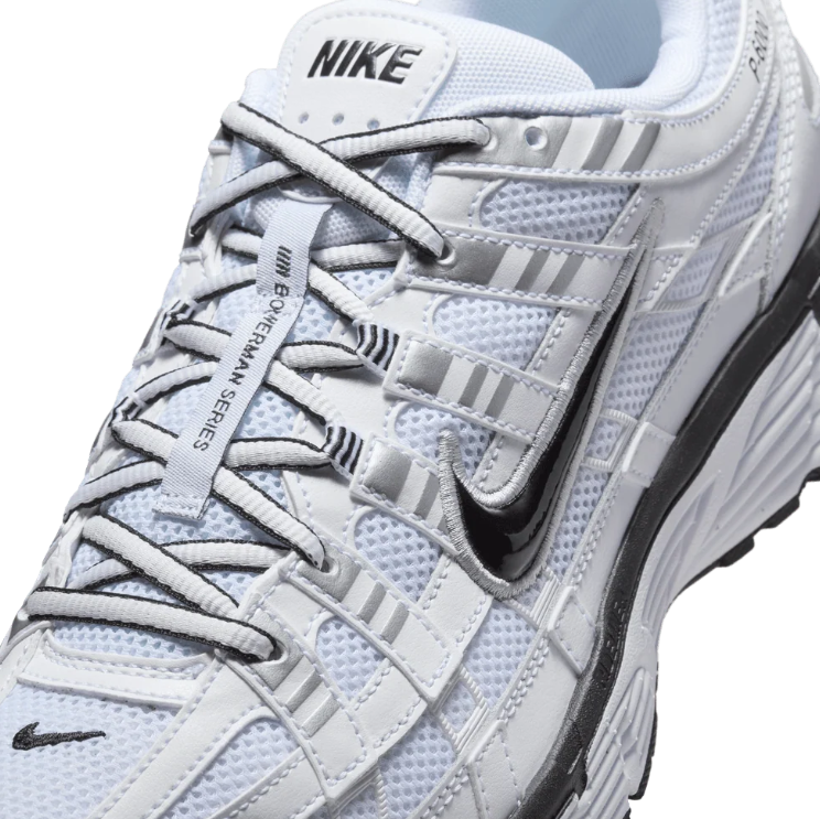 Nike Sneakers – White & Silver with Black Swoosh