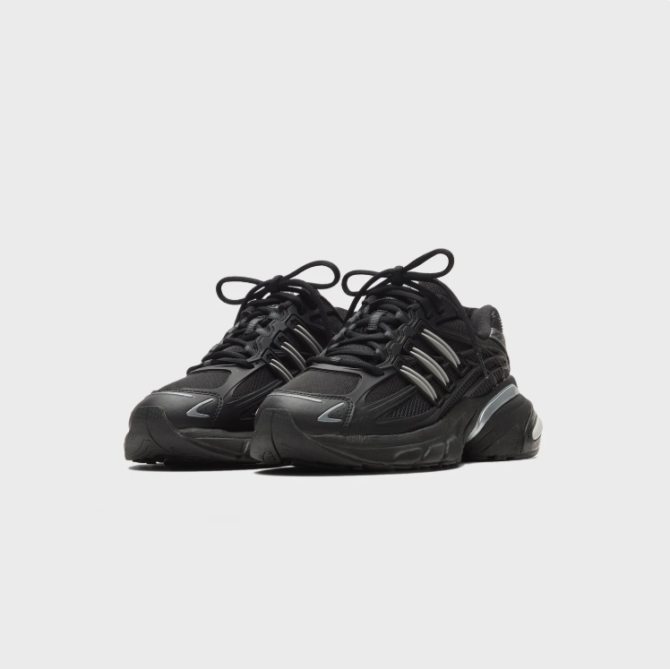 adidas Sneakers – Black & Silver-Tone with Sculpted Chunky Sole