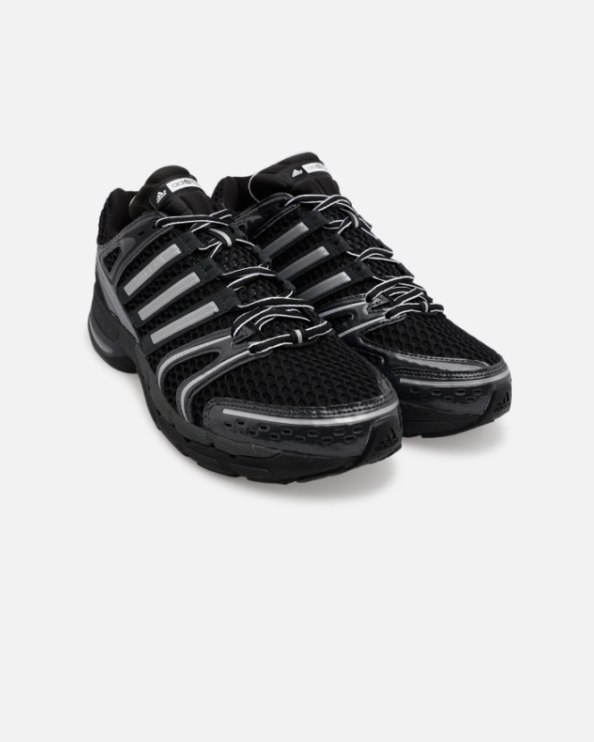 adidas Sneakers – Black & Silver with Layered Mesh