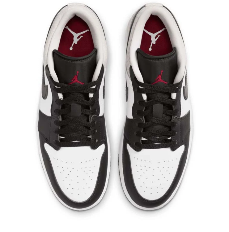 Nike Sneakers – Black & White Low-Top with Cracked-Look Cream Heel