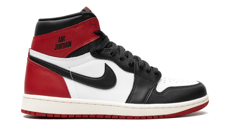 Nike Sneakers – Red, Black & White High-Top with Cream Midsole