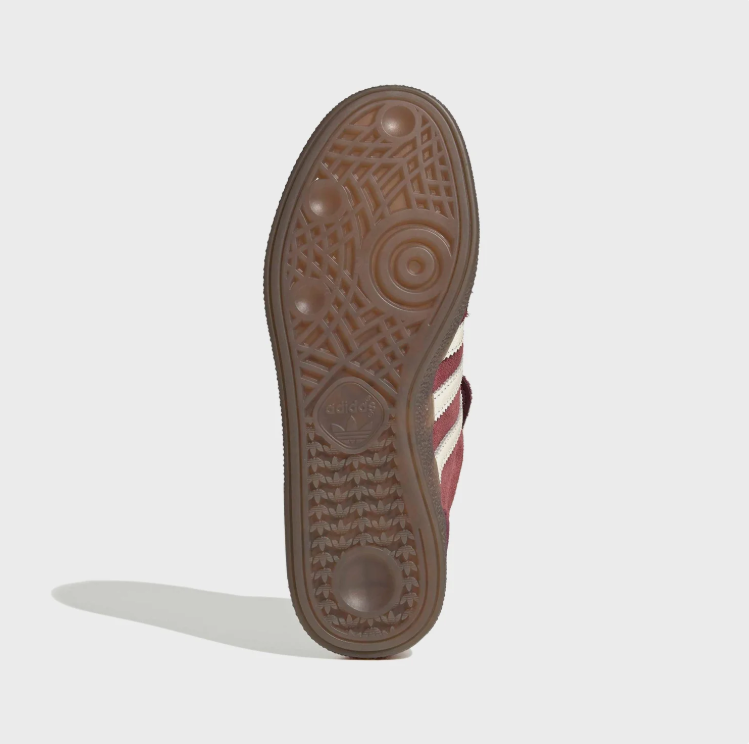 adidas Sneakers – Burgundy & Cream with Fold-Over Tongue and Gum Sole