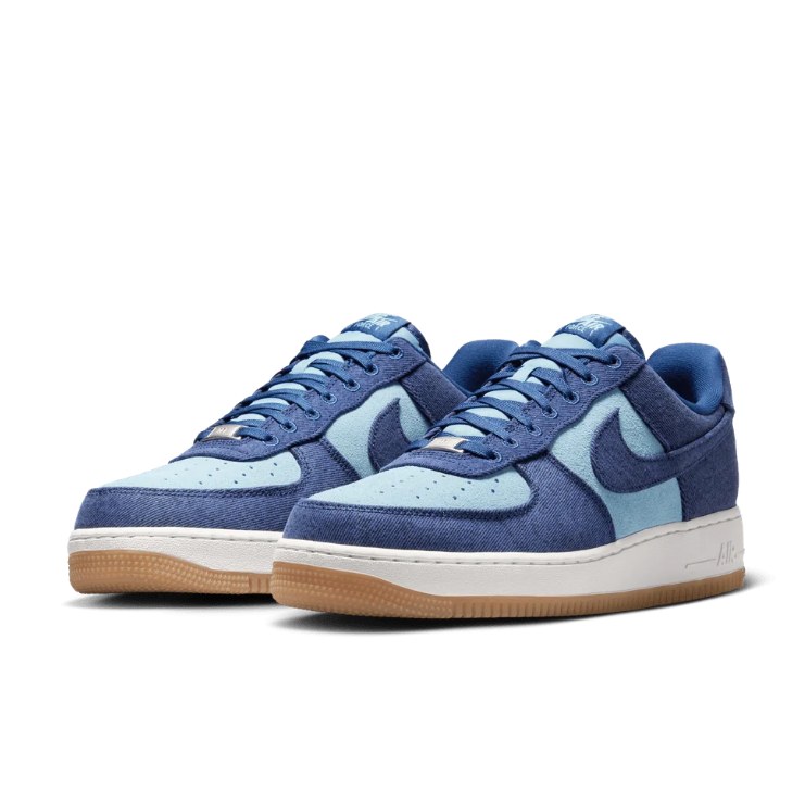 Nike Air Force 1 Low – Navy & Light Blue with Gum Sole