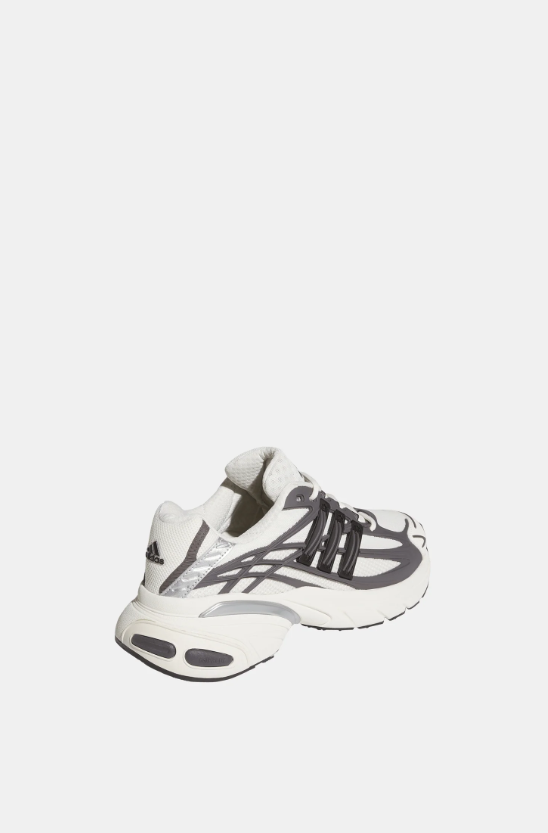 adidas Sneakers – White & Charcoal with Silver-Tone Accents