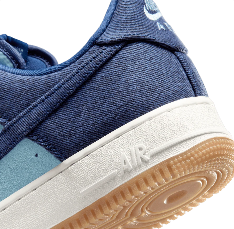Nike Air Force 1 Low – Navy & Light Blue with Gum Sole