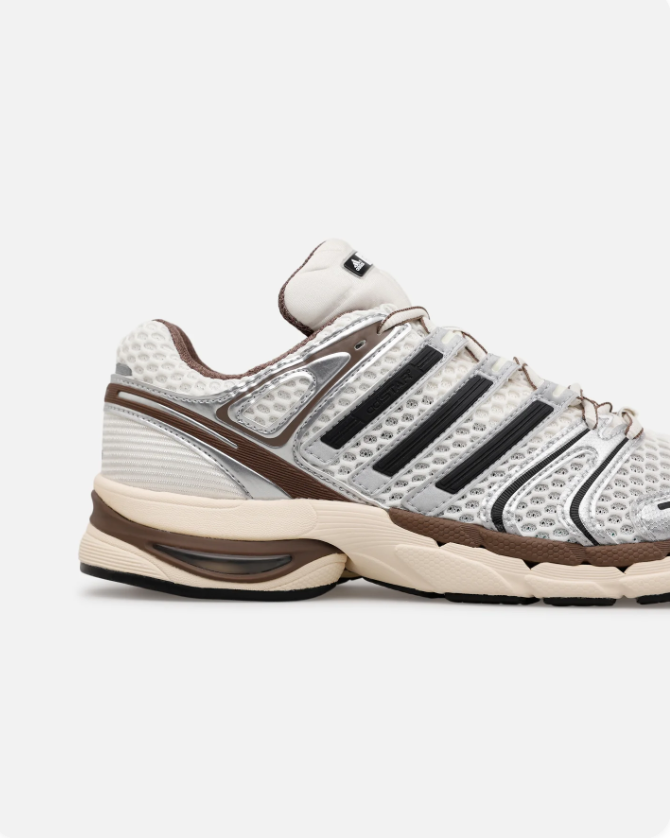 adidas Sneakers – Silver, Cream & Brown with Black Stripes