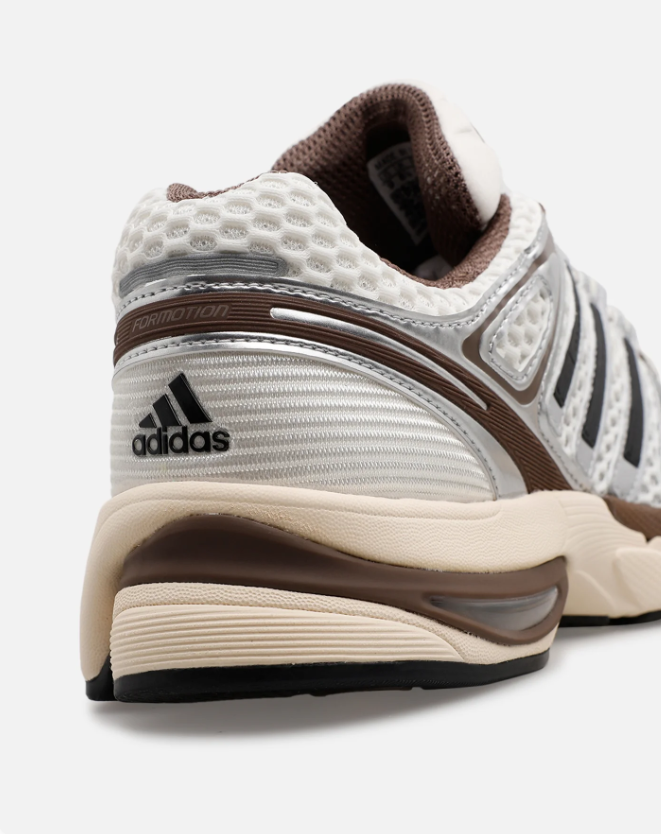 adidas Sneakers – Silver, Cream & Brown with Black Stripes