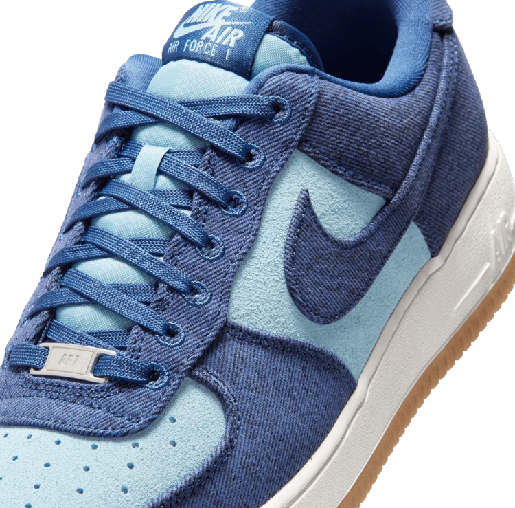 Nike Air Force 1 Low – Navy & Light Blue with Gum Sole