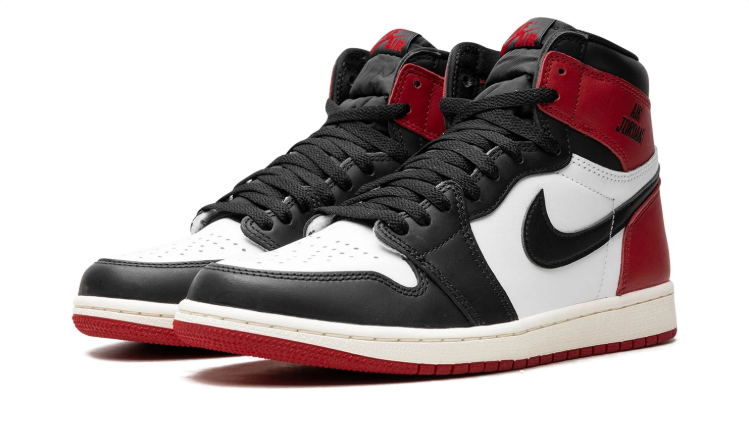 Nike Sneakers – Red, Black & White High-Top with Cream Midsole